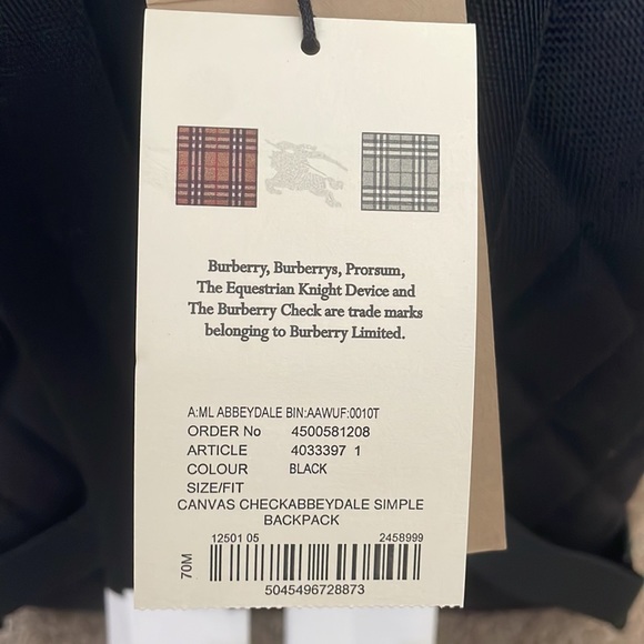Burberry Abbeydale House Check Canvas & Leather Backpack 4033397 NWT - Picture 3 of 10